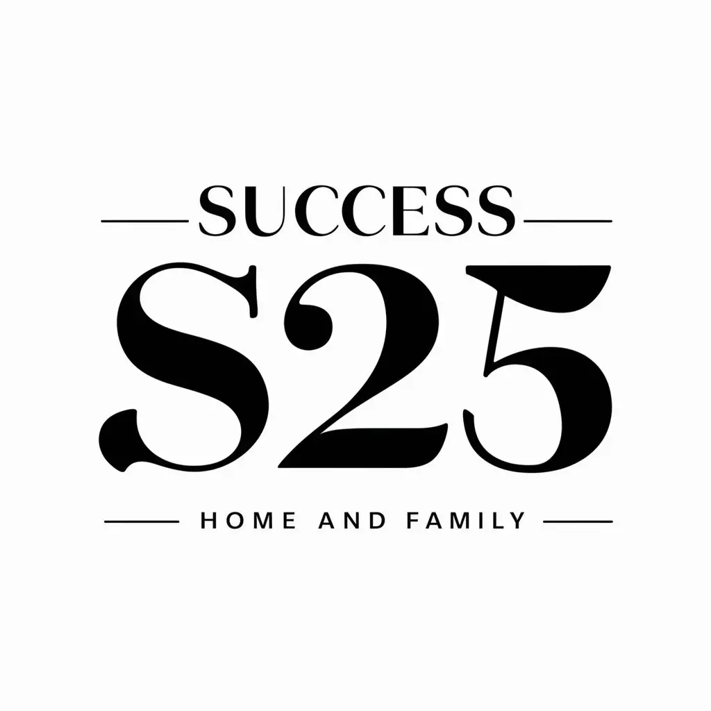 LOGO Design for SUCCESS 25 Vector with S25 Symbol and Moderate Style for Home Family Industry