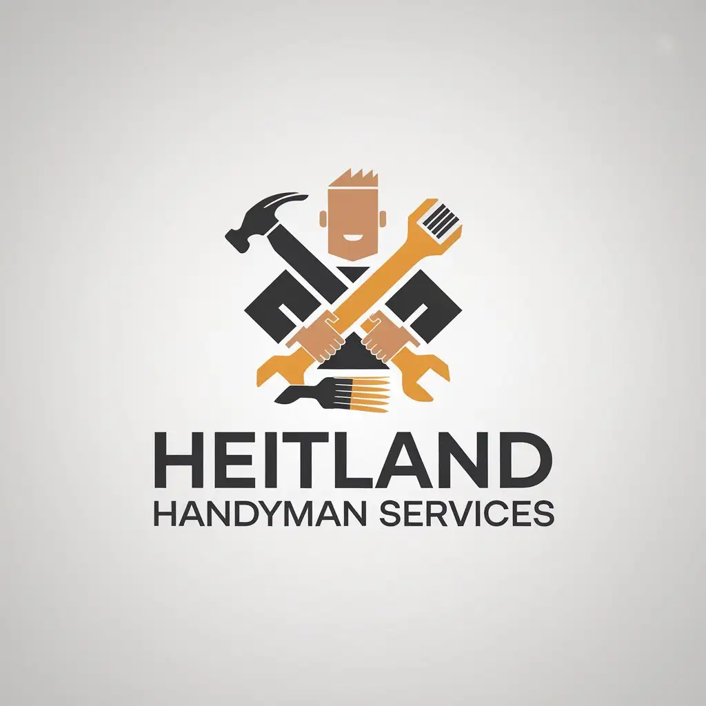 LOGO Design for Heitland Handyman Services Minimalistic Jack of All Trades Symbol with Clear Background