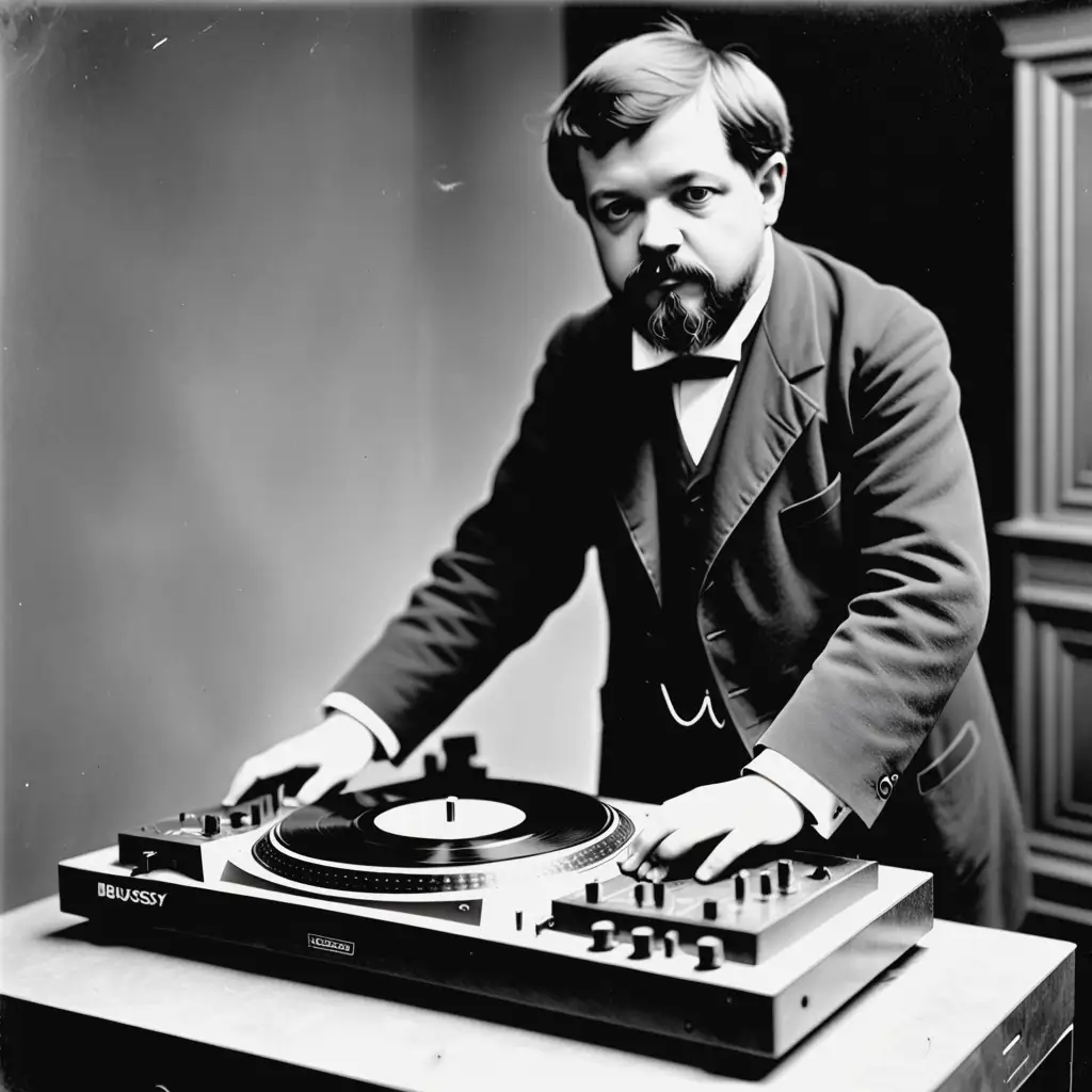 Composer Debussy Performing on DJ Turntable