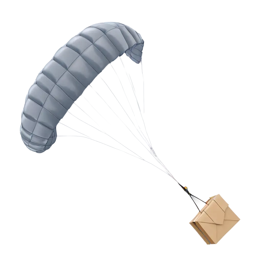 PNG-Image-of-a-Parcel-Flying-on-a-Parachute-Creative-Concept-Exploration