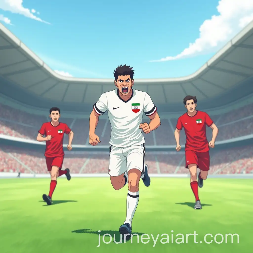 Angry-Player-Running-on-Grass-at-New-Camp-Stadium-with-Teammates-in-Red