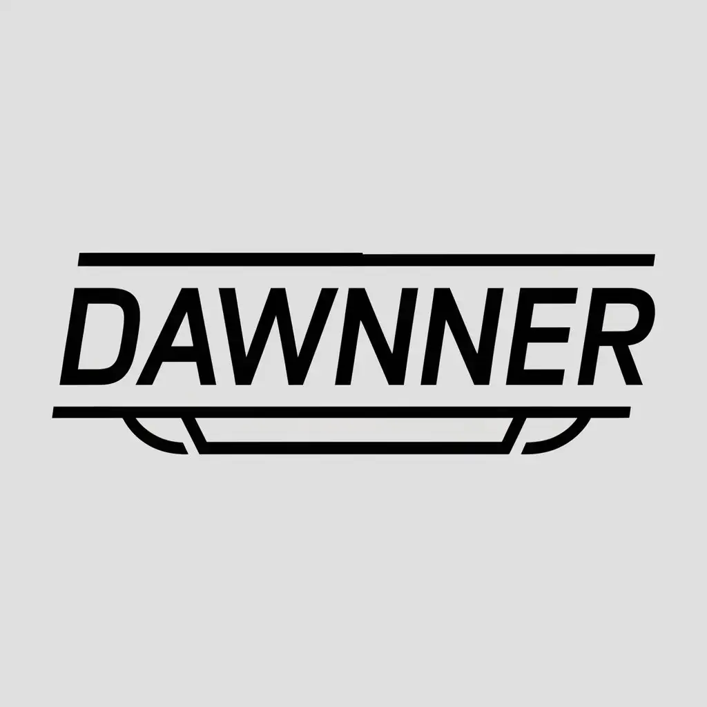 a logo design,with the text "Dawnner", main symbol:skateboard,complex,be used in Sports Fitness industry,clear background