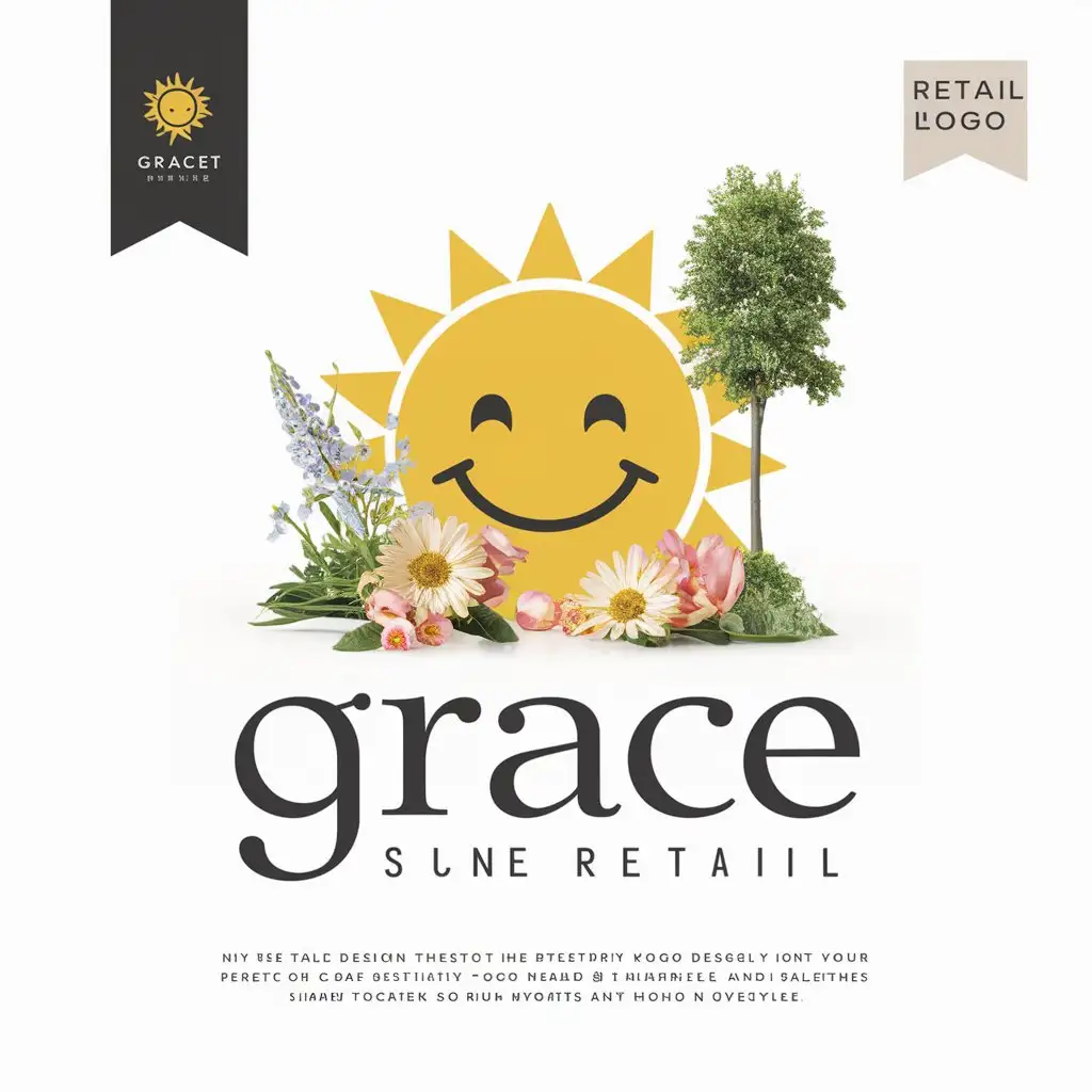 LOGO-Design-for-Grace-Laugh-Face-Big-Tree-Fresh-Flower-Theme