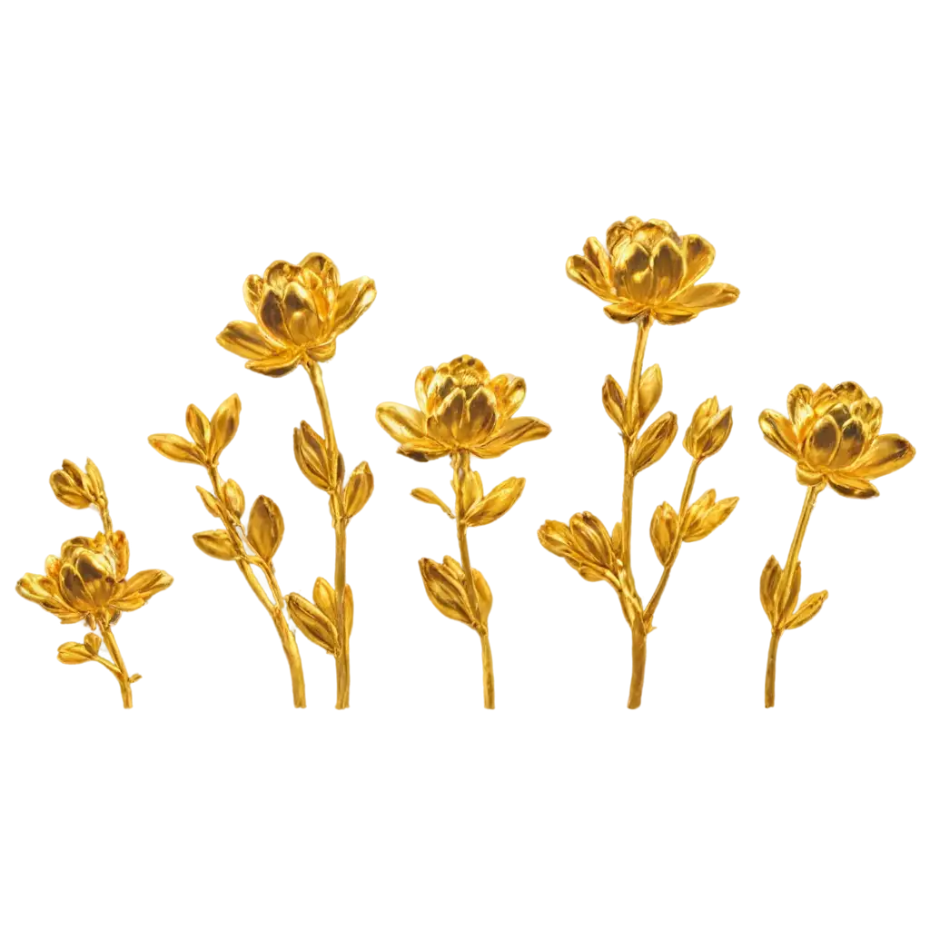 Golden-Flowers-PNG-Captivating-Floral-Art-for-Versatile-Digital-Uses