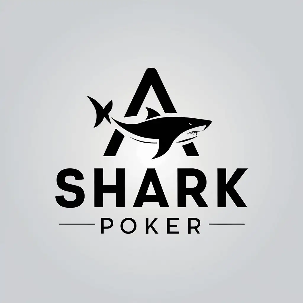 a vector logo design,with the text "shark poker", main symbol:AA,Minimalistic,be used in Entertainment industry,clear background