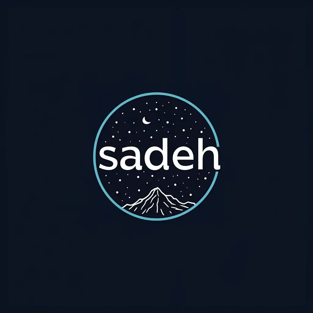 user_prompt: A logo for the Sadeh art group, with a symbol and element of a film camera, night and sky