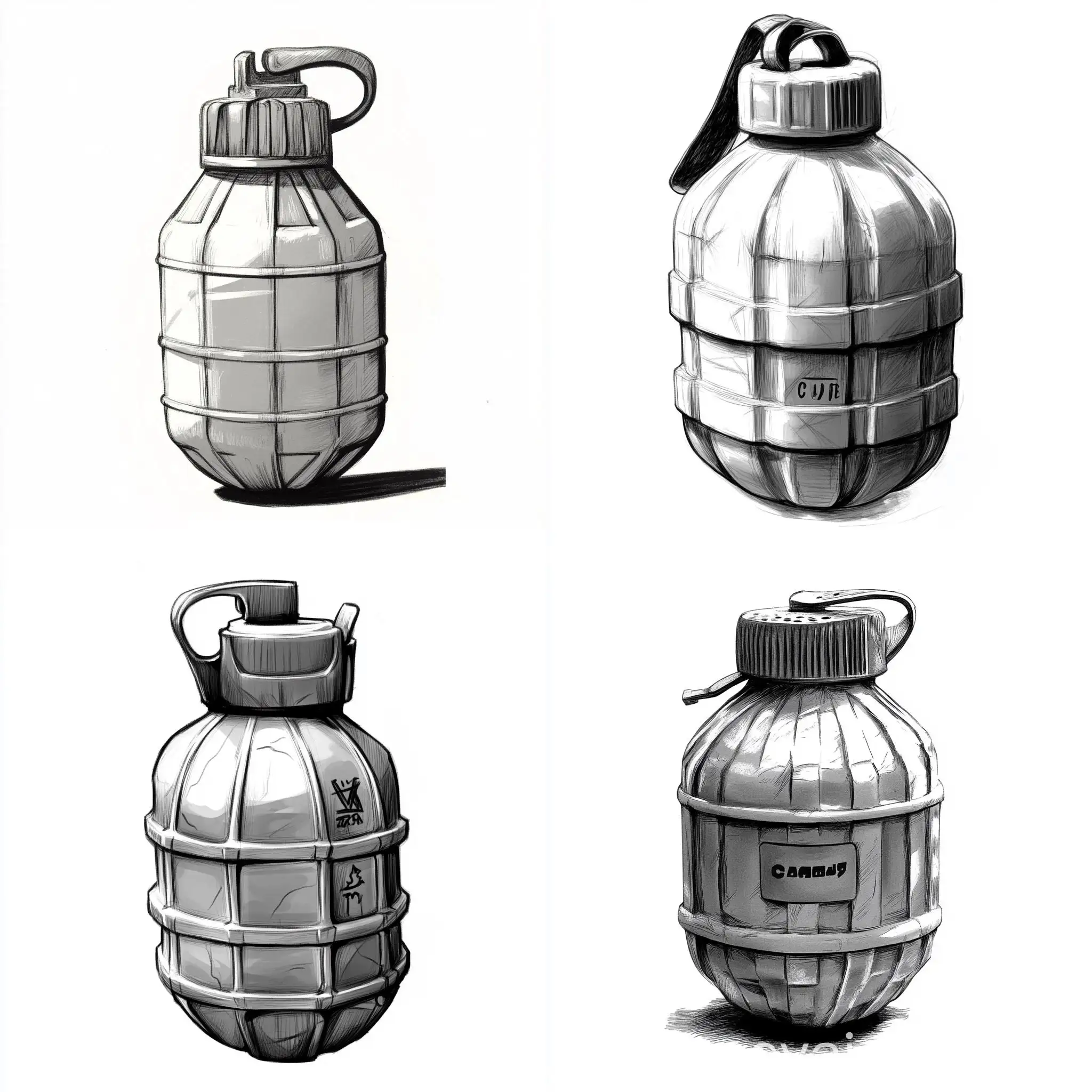Hand-Grenade-Sketch-Drawing-in-Artistic-Style