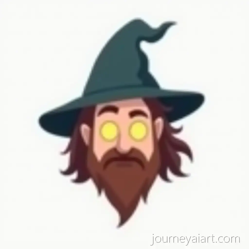 Minimalist-Cartoon-Wizard-Character-with-Glowing-Eyes-and-Pointed-Hat