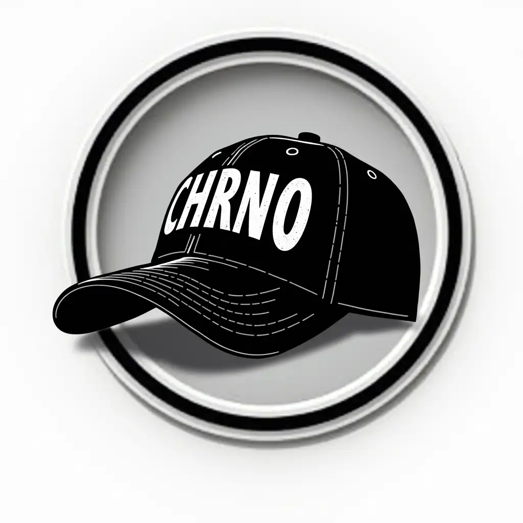 Stylish Black and White Circle Vector Art with CHRNO CAP LABEL