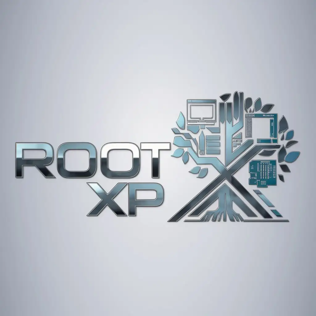 LOGO-Design-For-Root-XP-Growing-Technology-Symbol-in-Clear-Background