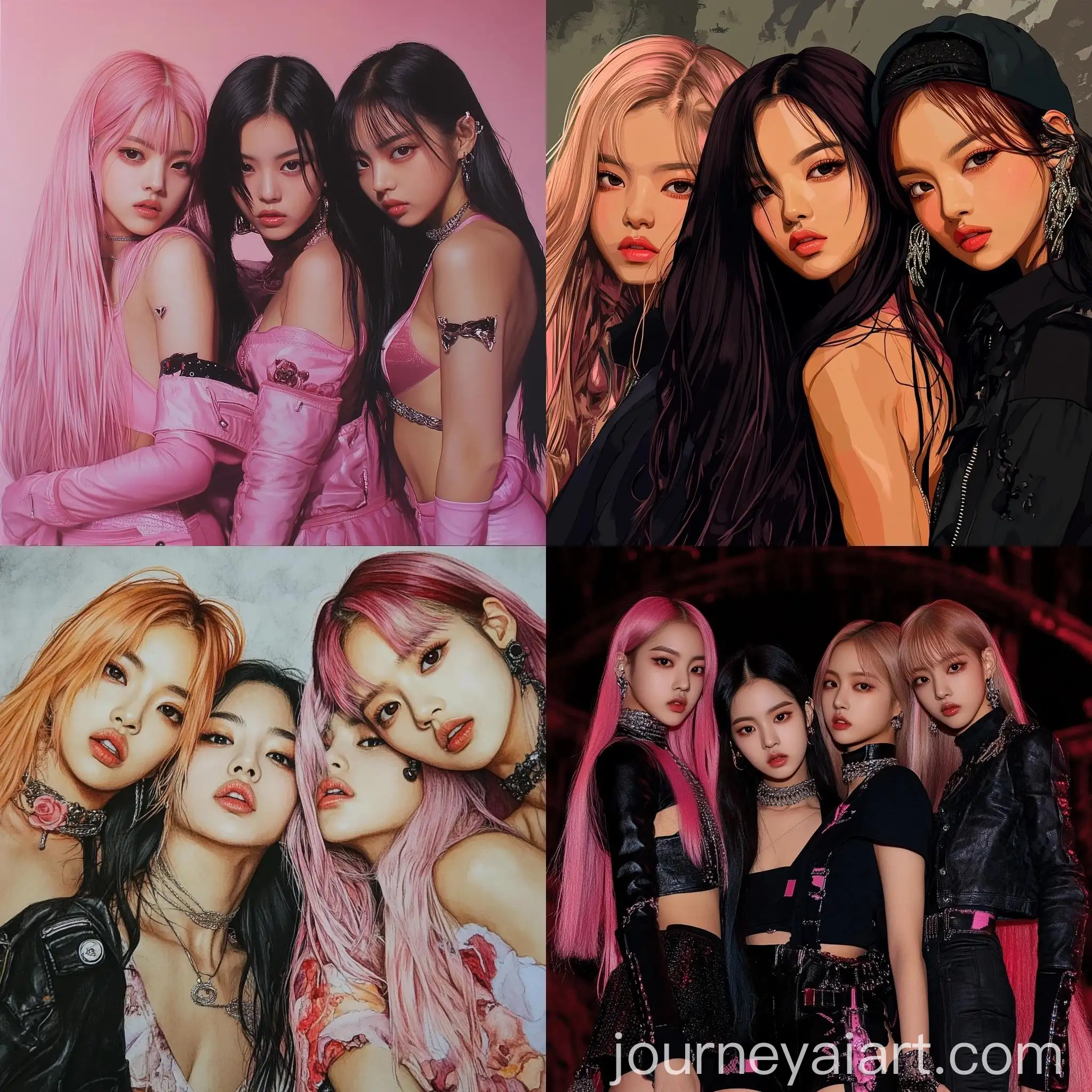 Vibrant-KPop-Blackpink-Members-in-Chic-Stage-Attire