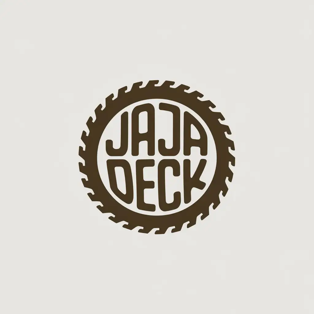 LOGO-Design-for-Jaja-Deck-Minimalist-Brown-Saw-and-Deck-Theme-with-Clear-Background