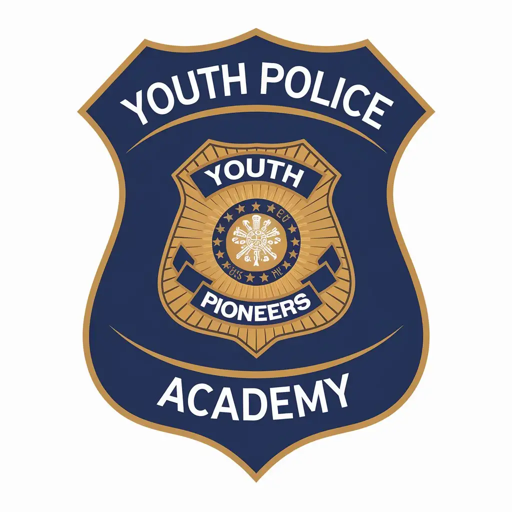 LOGO Design for Youth Police Academy Badge Symbol with Young Pioneers and Youth Theme for Nonprofit Industry