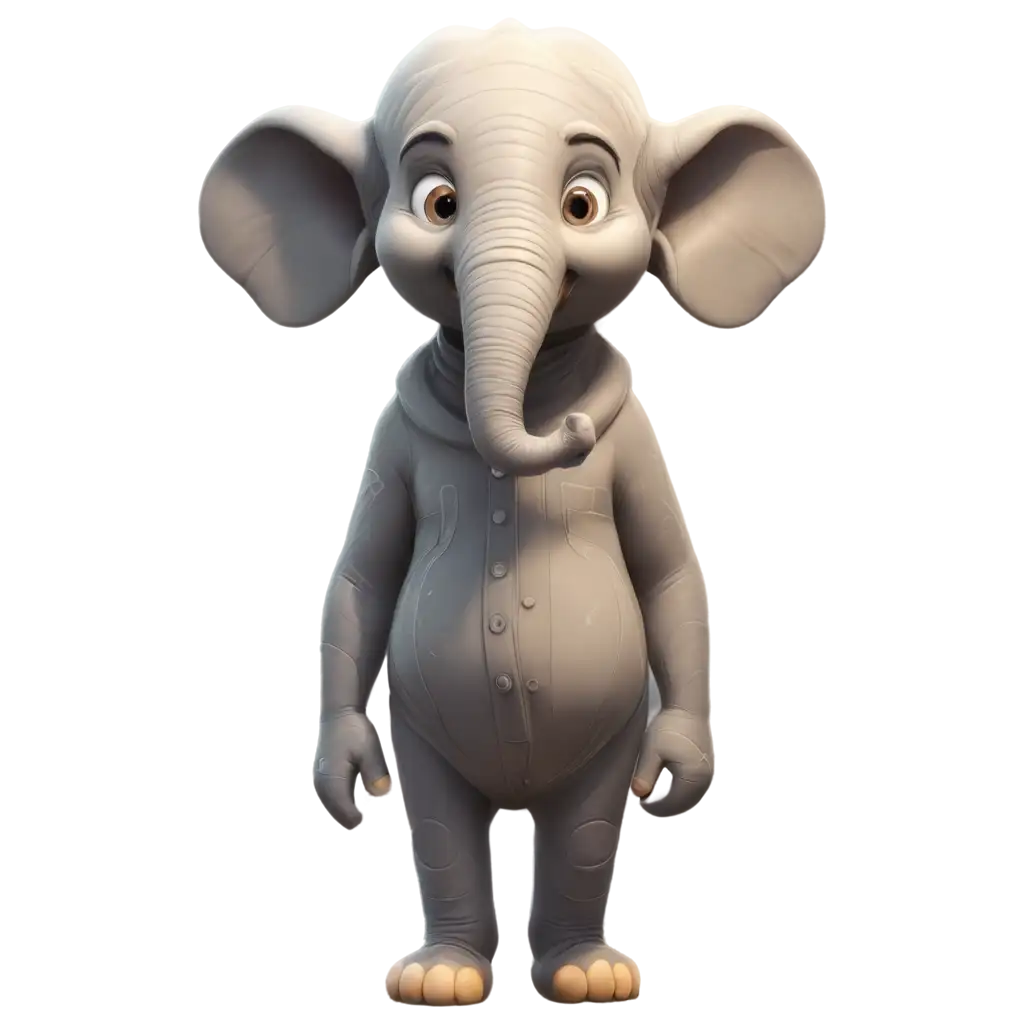 a 2D cartoon  pixar style elephant