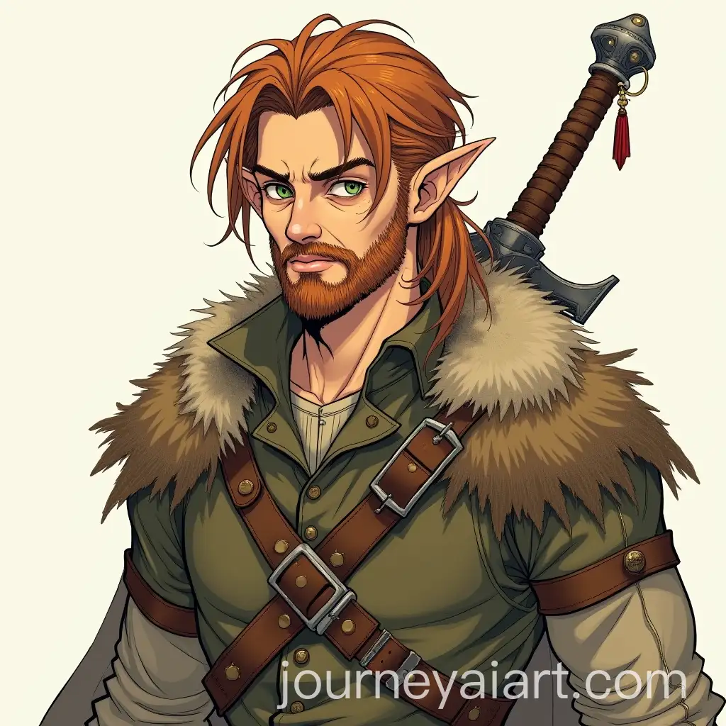 Serious-Male-Elf-with-Sword-in-Anime-Ink-Wash-Style