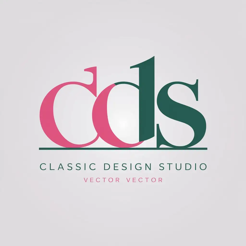 LOGO Design for Classic Design Studio Minimalist with Pink and Green CDS Theme