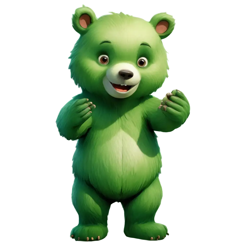 HighQuality-Cartoon-Green-Bear-PNG-for-Versatile-Creative-Projects