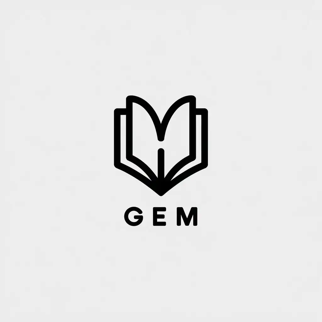 LOGO Design for Gem Minimalistic Book Symbol with Clear Background for Versatile Use in Multiple Industries