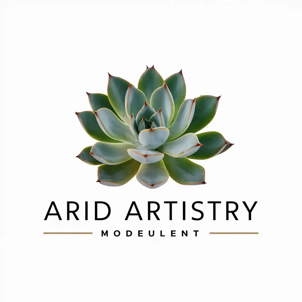 a vector logo design,with the text "Arid Artistry", main symbol:a succulent plant,Moderate,clear background