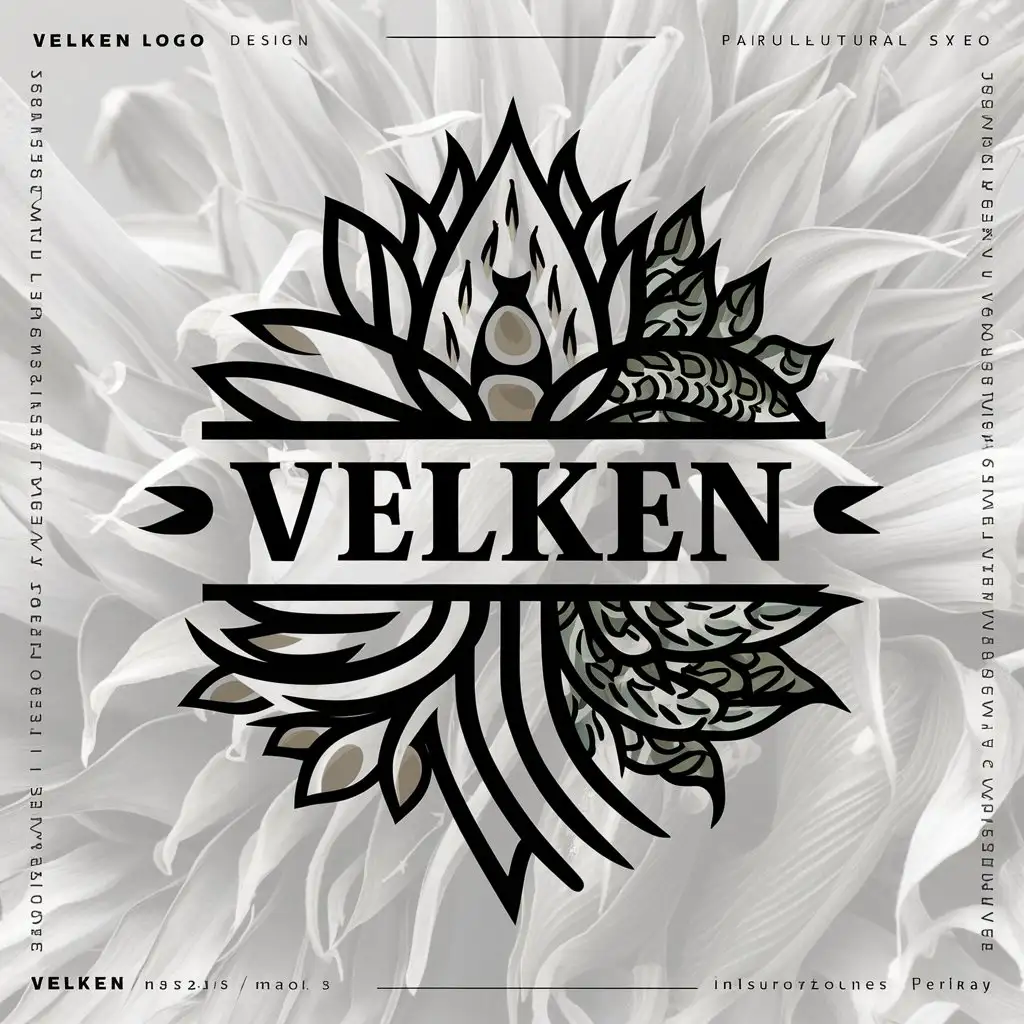 a logo design,with the text "Velken", main symbol:Sunflower seeds and other agricultural crops,complex,be used in Others industry,clear background