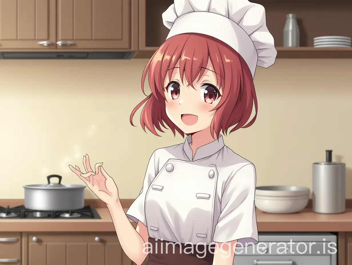 image of a female chef animé