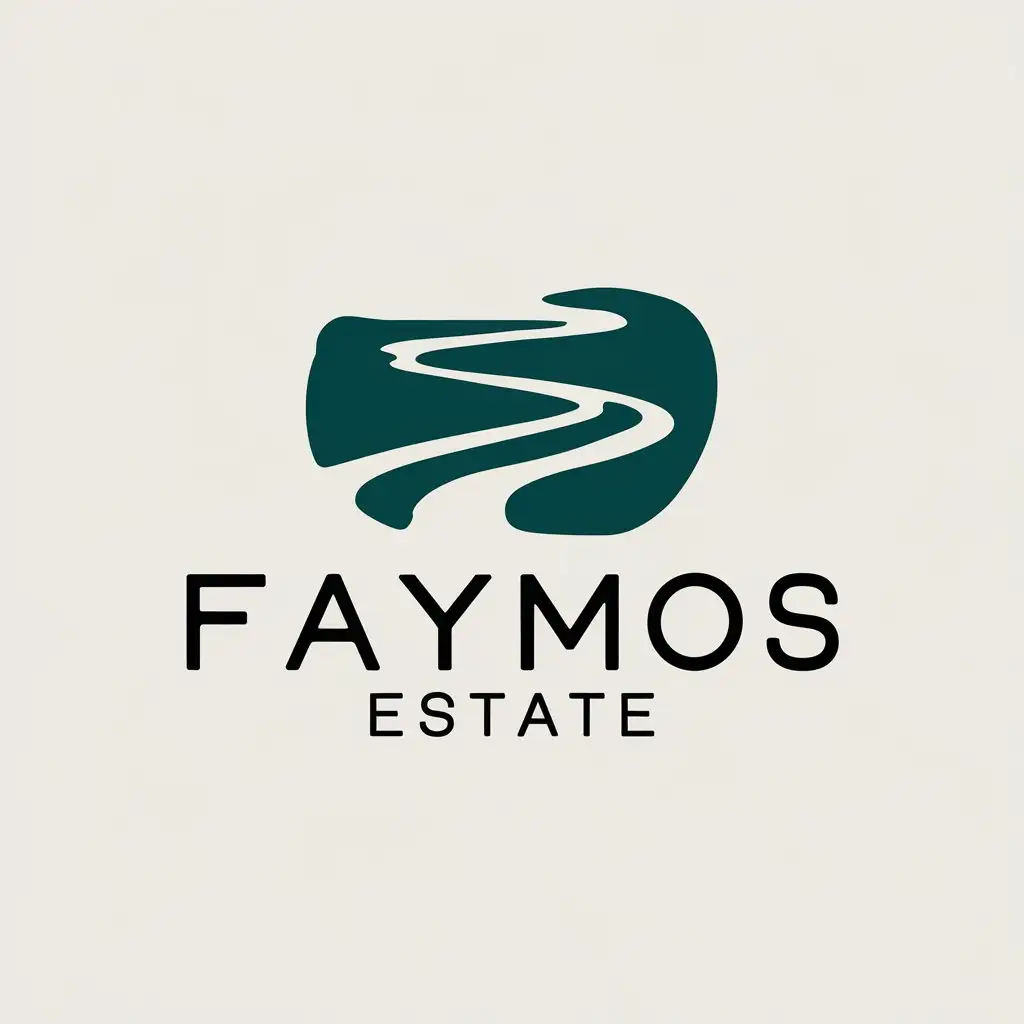 LOGO Design for FayMos Estate Vector Design with Flowing Symbol and Modern Clear Background