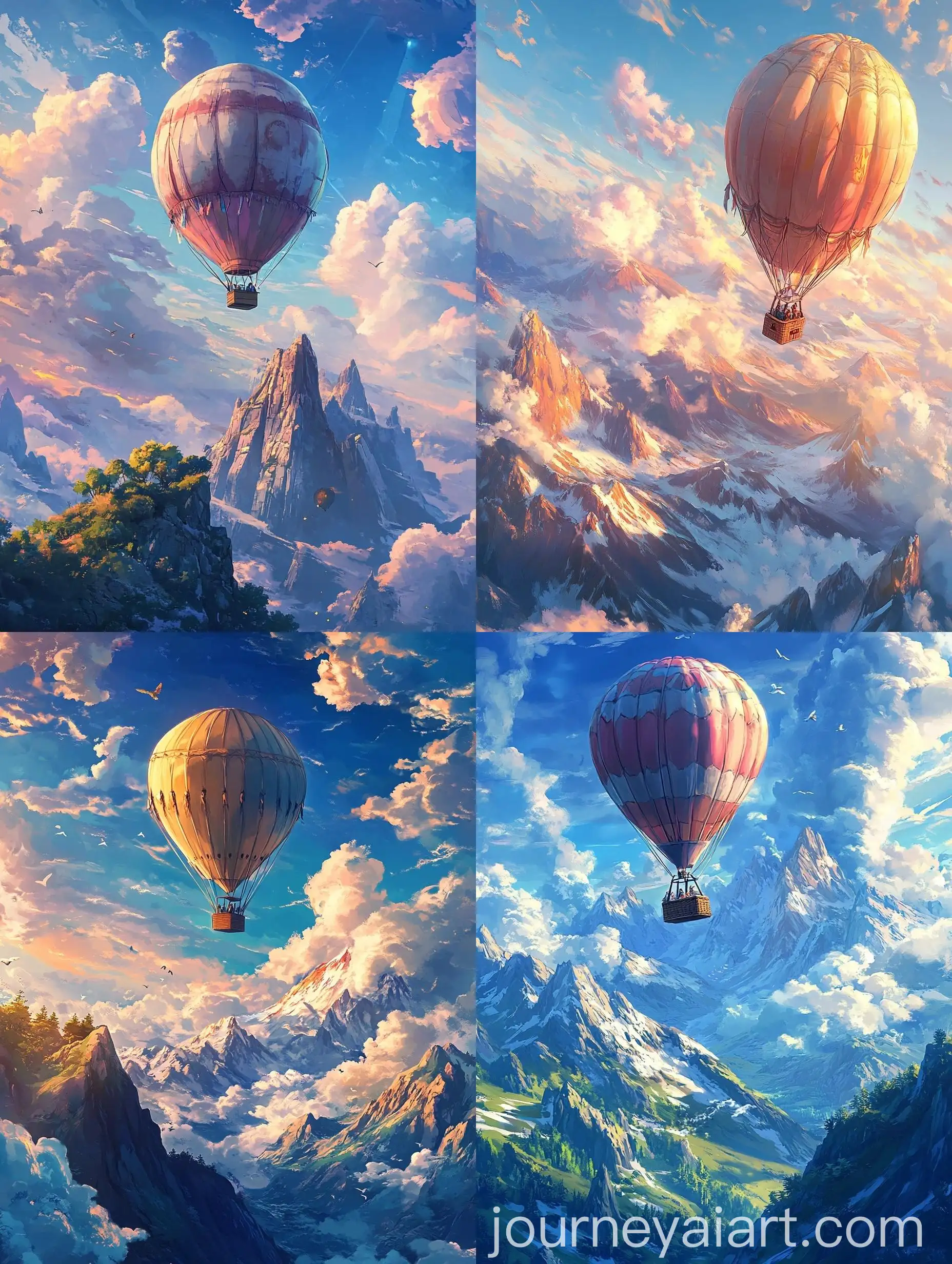Tranquil-Hot-Air-Balloon-and-Mountain-Landscape-in-Anime-Style