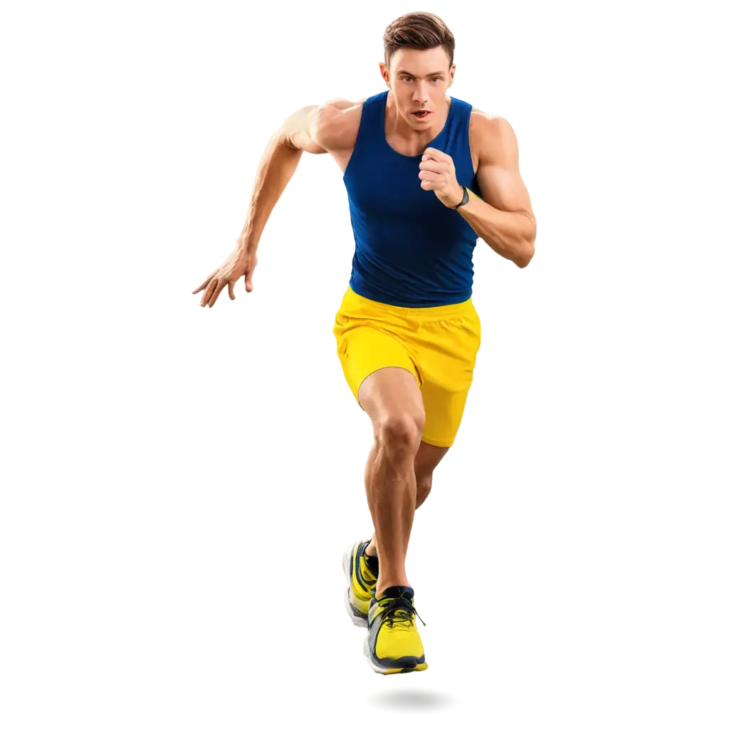 Dynamic-PNG-Image-of-a-Modern-Yellow-Running-Male-Athlete-in-Full-Sprint-for-Enhanced-Speed-Training-and-Championship-Visuals