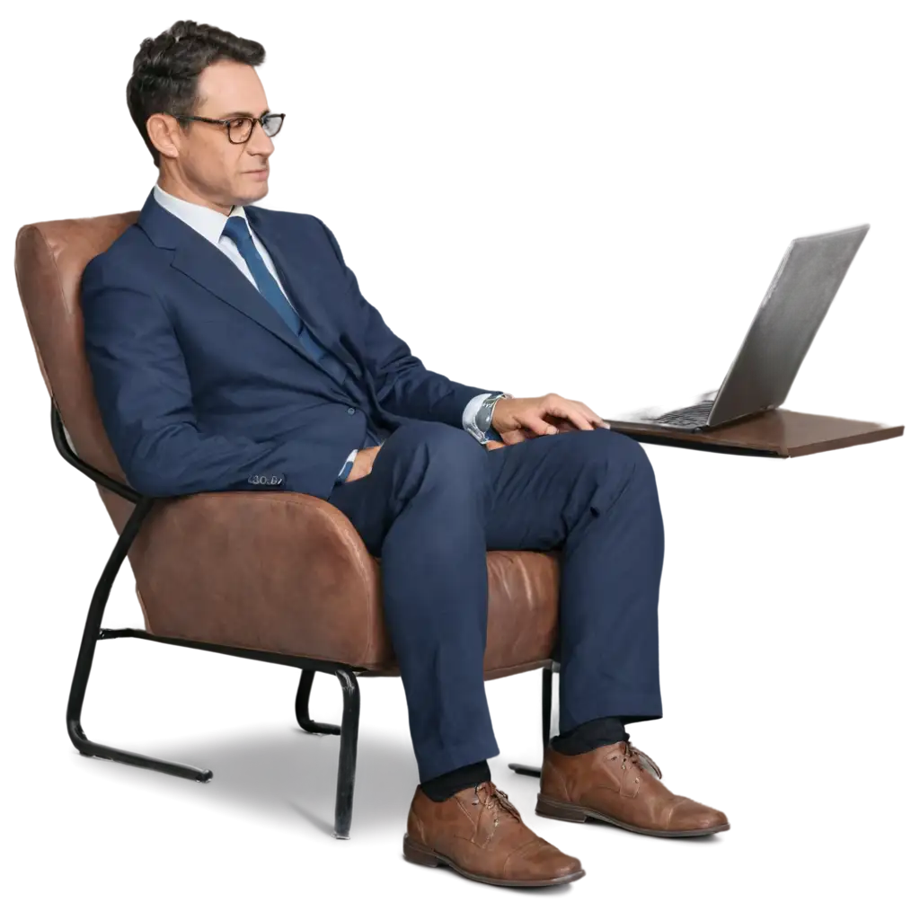 Comfortable-Man-Sitting-in-a-Chair-HighQuality-PNG-Image-for-Versatile-Use