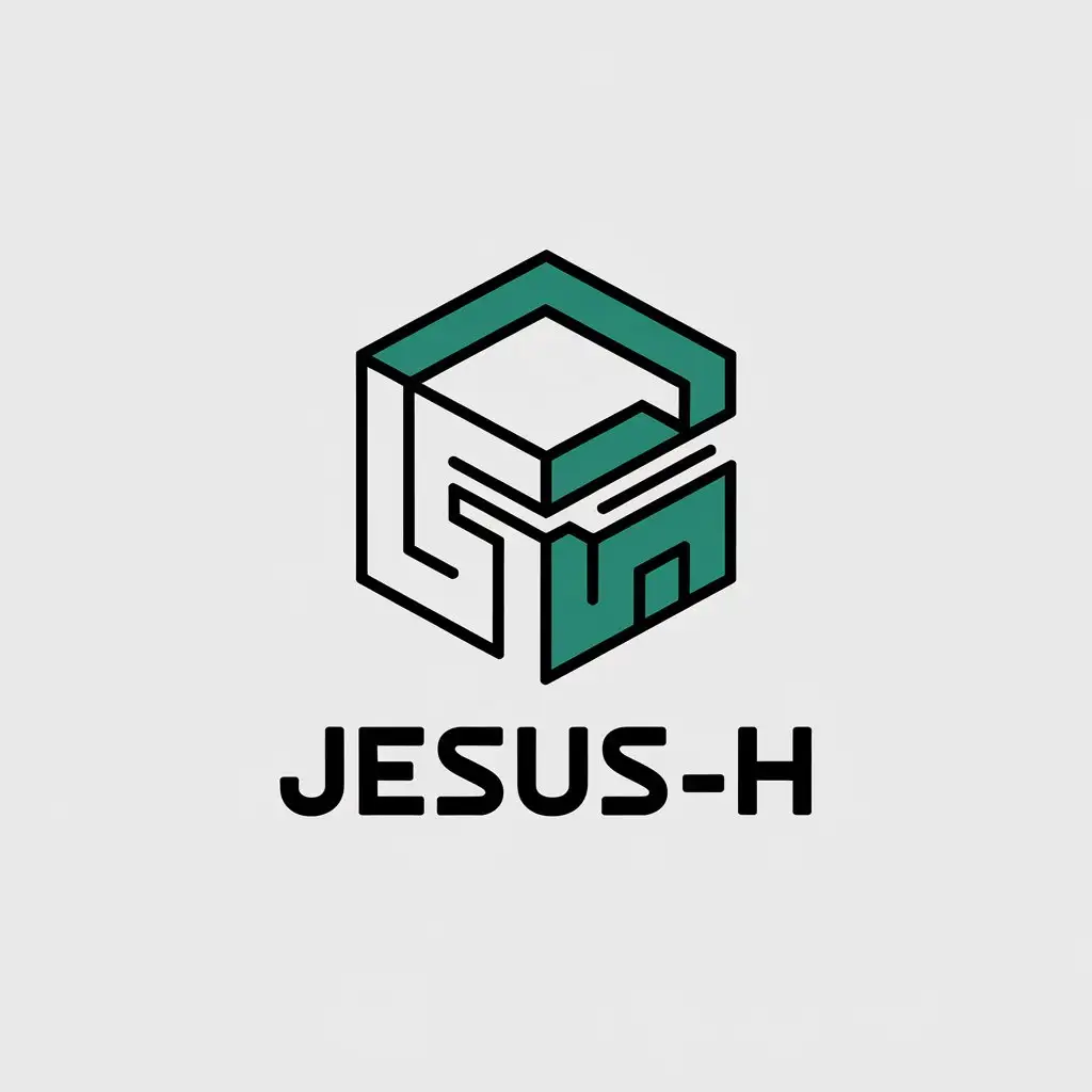 a vector logo design,with the text "JESUS-H", main symbol:I want an easy-to-draw logo that relates to the world of 3d printing,Moderate,clear background