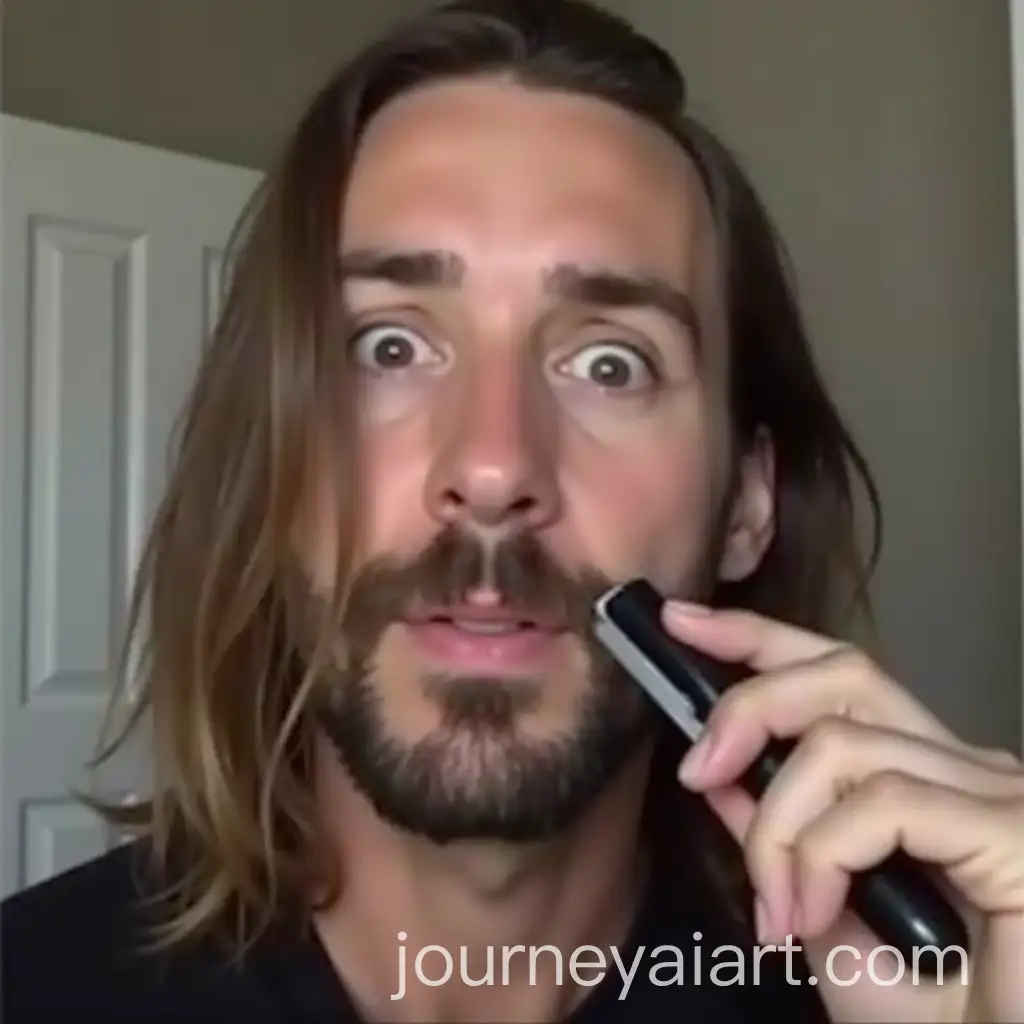 Person-Shaving-Long-Hair-in-CloseUp-Video