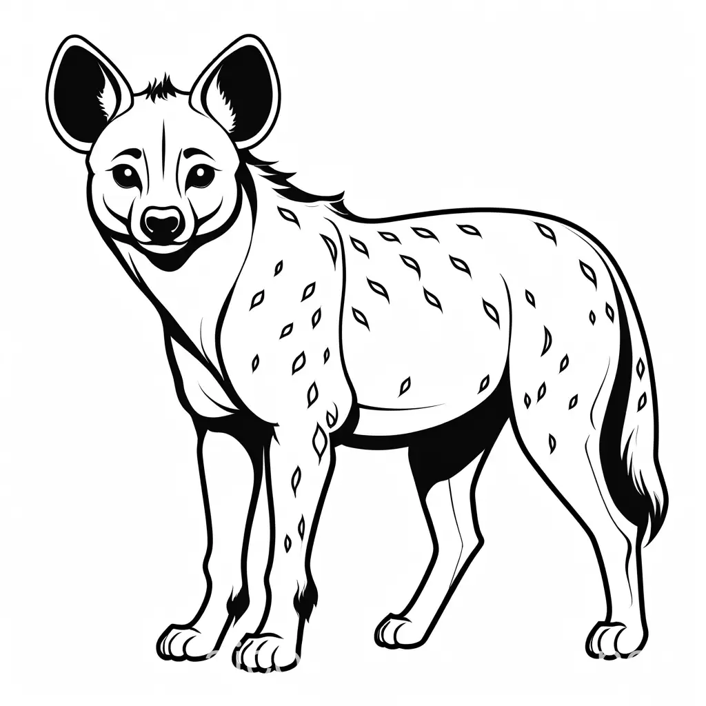 Hyena-Coloring-Page-Black-and-White-Line-Art