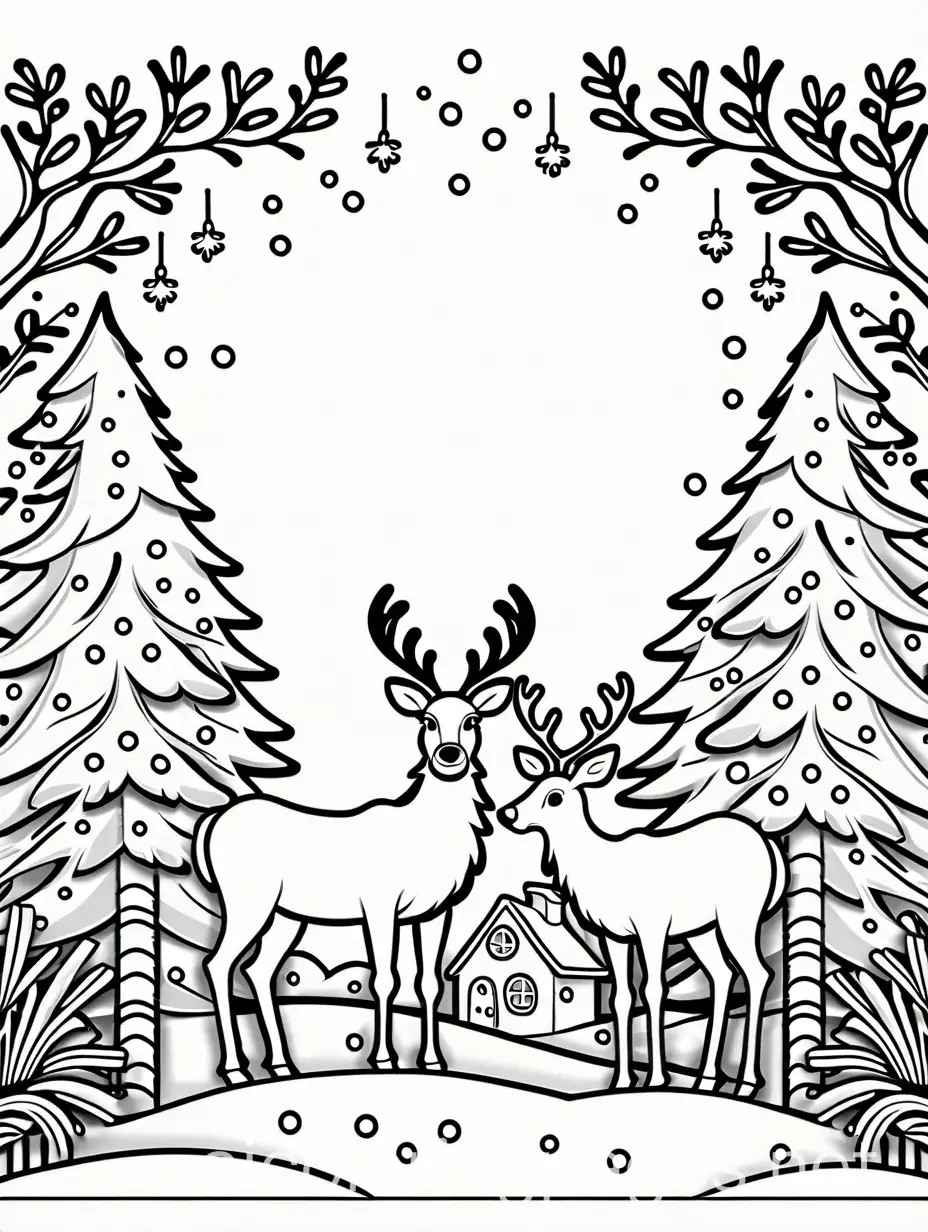 Santa-and-Reindeer-Coloring-Page-for-Kids