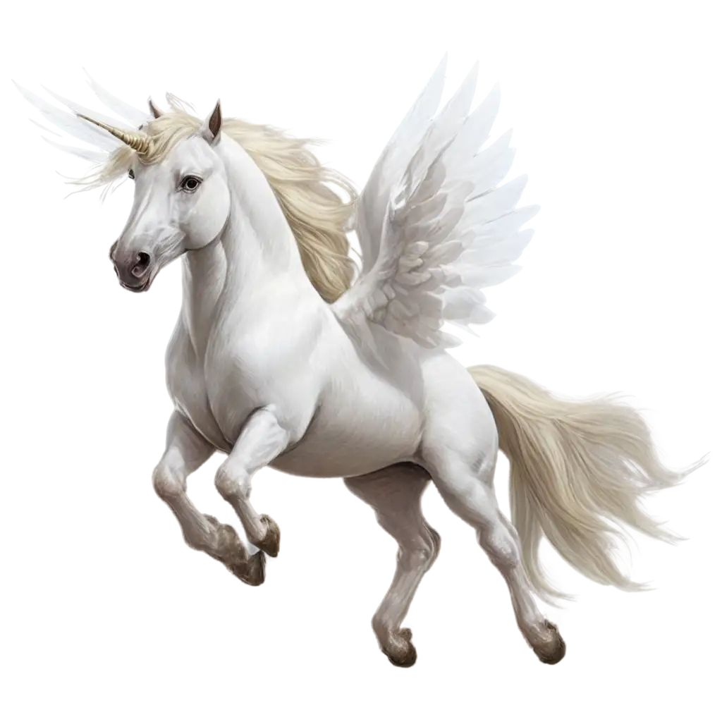 PNG-Image-of-a-Majestic-Unicorn-with-White-Mane-and-Wings-Ethereal-Fantasy-Art