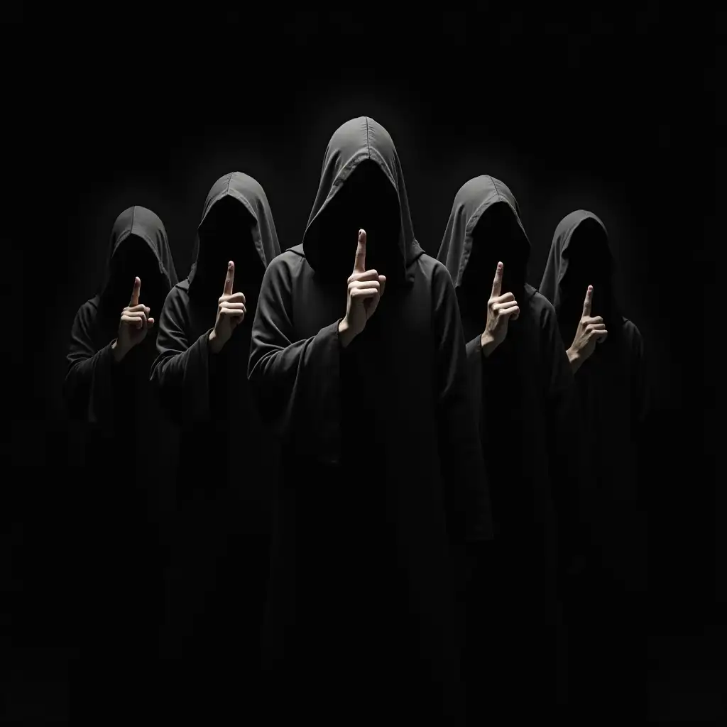 Five-Hooded-Figures-in-Ritualistic-Silence-Formation-with-DramaticAI-Image-Expansion-Contrast