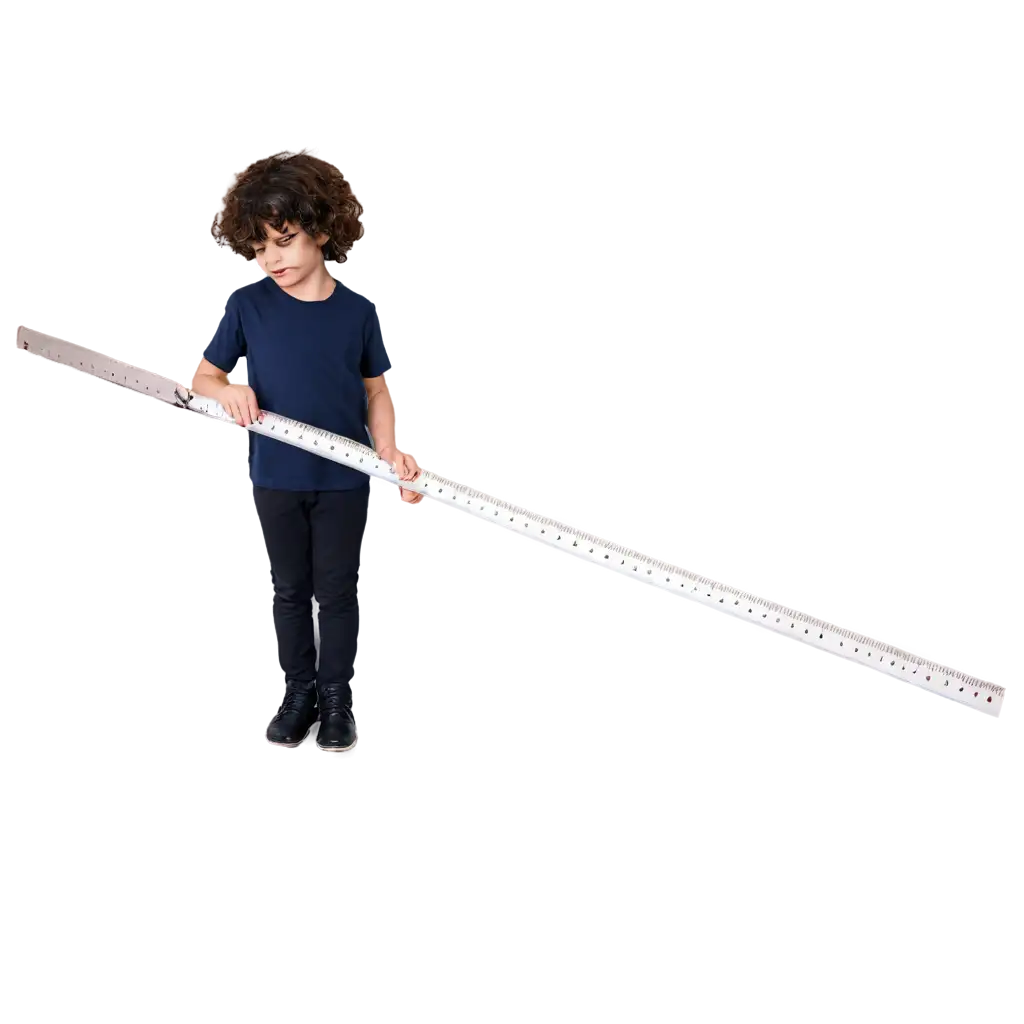 Child-Measuring-an-Object-with-a-Ruler-PNG-Image-for-Educational-and-Creative-Uses