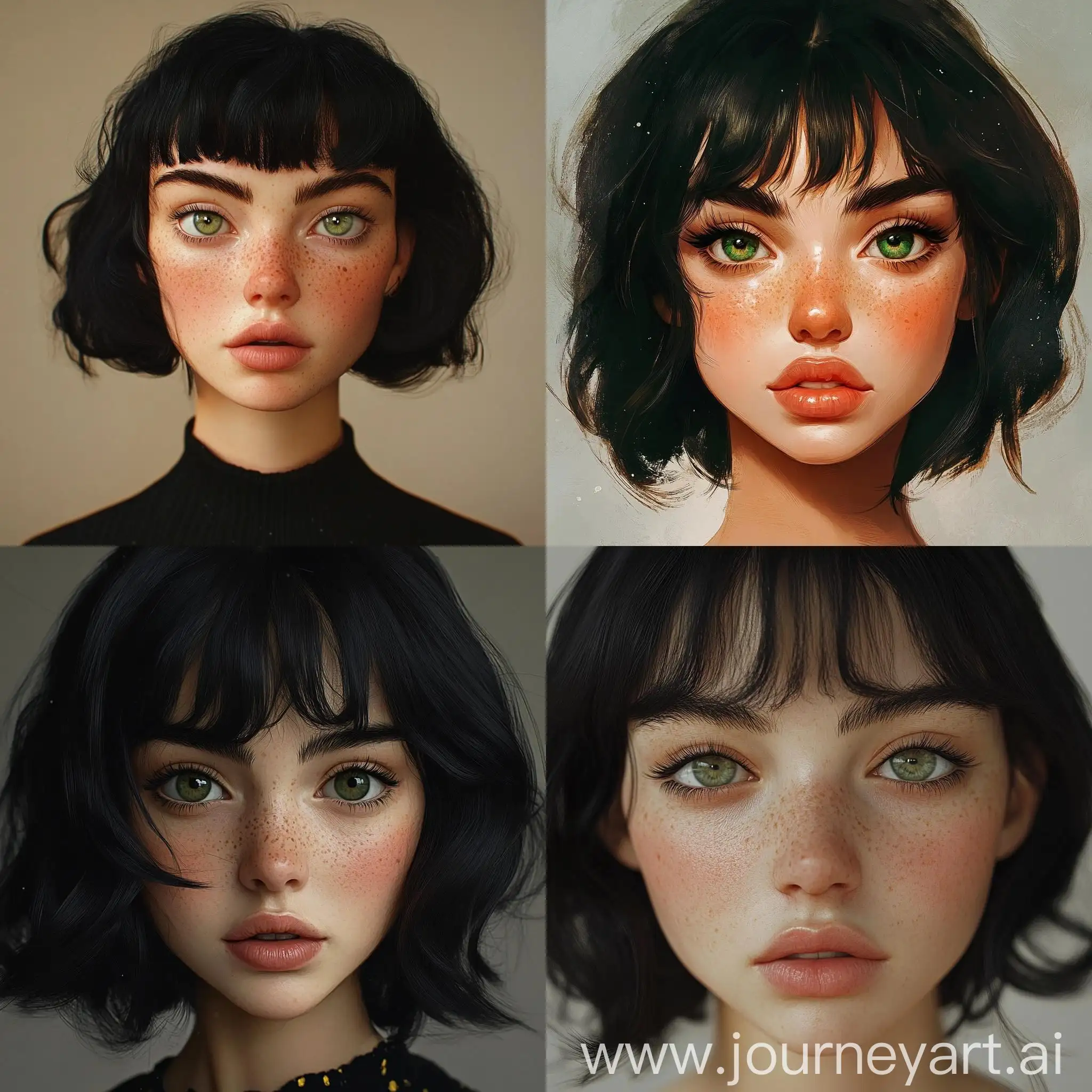 Portrait-of-a-Girl-with-Freckles-and-Green-Eyes-Realistic-Style