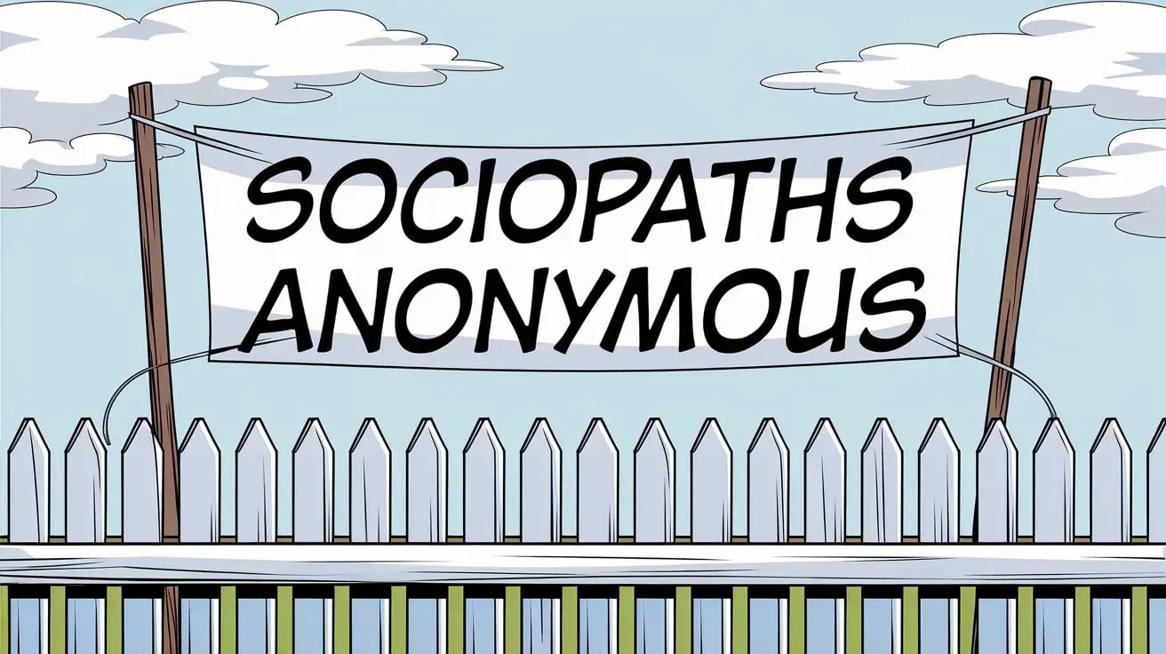 Comic Book Style Banner Sociopaths Anonymous