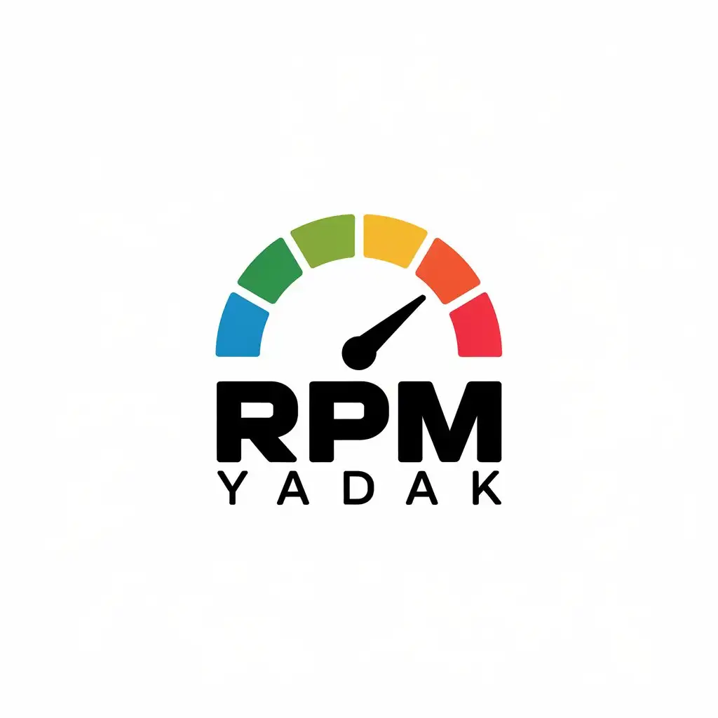 a vector logo design,with the text "RPM-YADAK", main symbol:Speedometer,Moderate,be used in Others industry,clear background