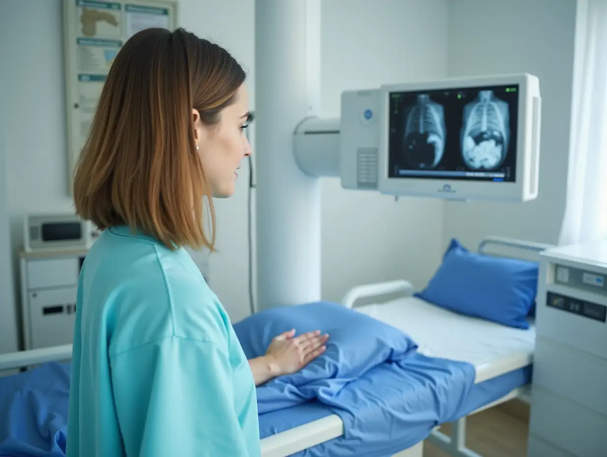 Female-Patient-Undergoing-Mammography-Test-in-Hospital