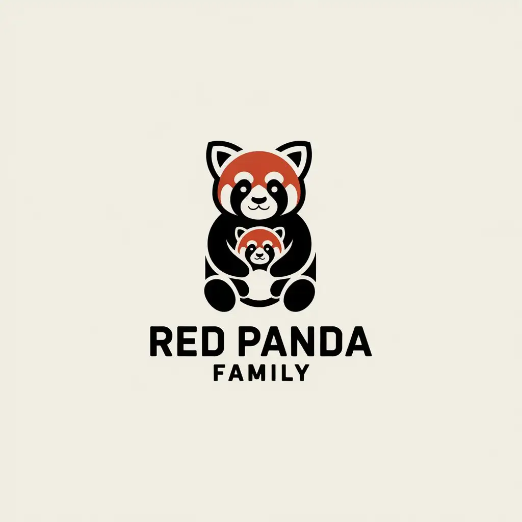 LOGO Design for Red Panda Family Minimalistic Vector Design for Internet Industry