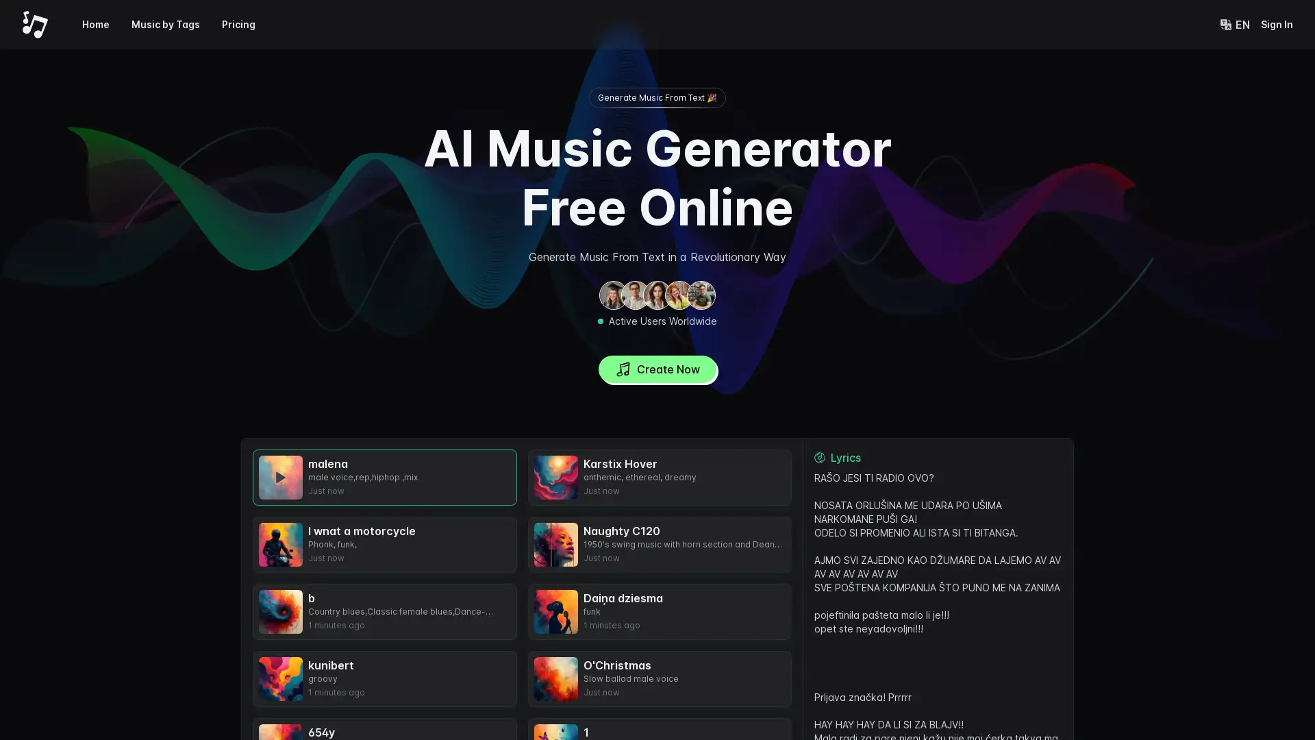 Unleash AI-powered music creation with simple text inputs.