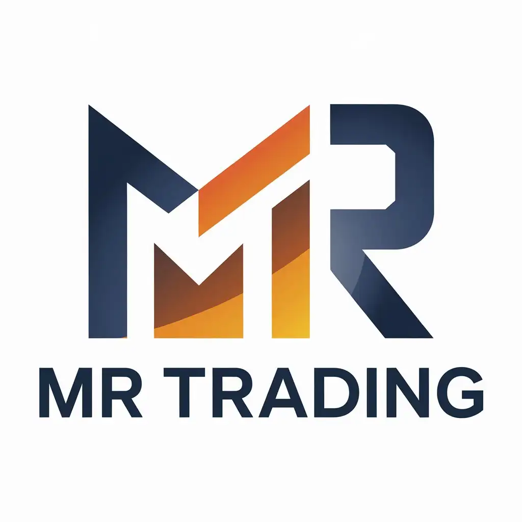 a vector logo design,with the text "MR TRADING", main symbol:MR,Moderate,clear background