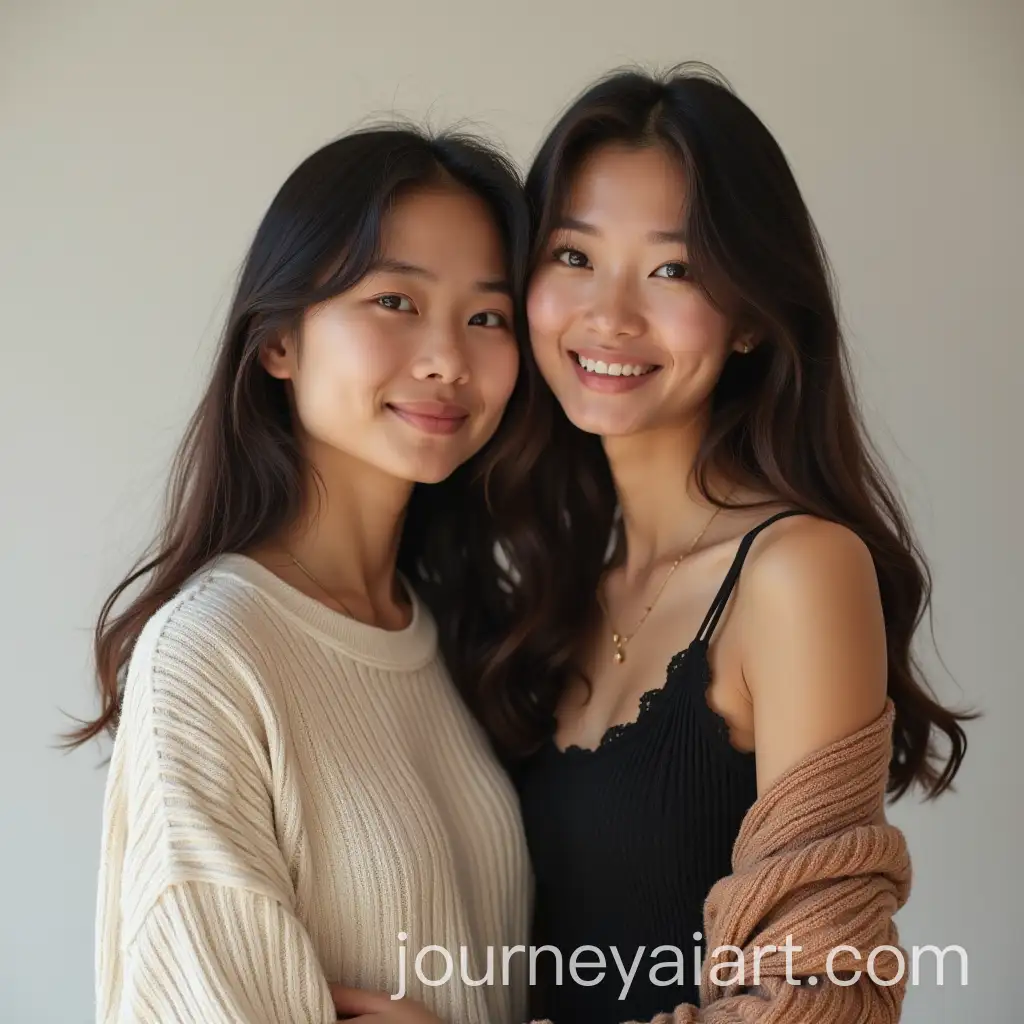 Two-AdorableAI-Image-Prompt-Expansion-20YearOld-Asian-Girls-Showcasing-Their-Unique-Beauty-as-Successful-IG-Models