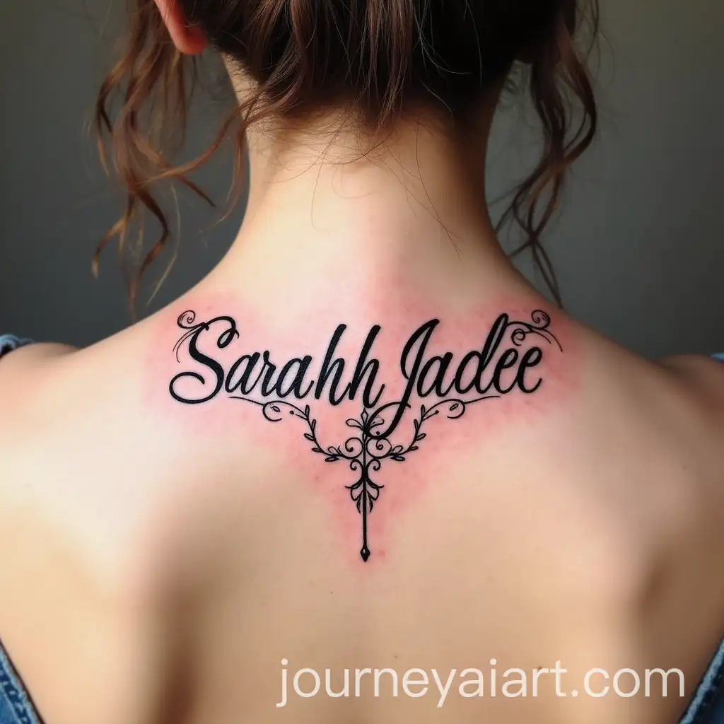 Beautiful-Font-Tattoo-Design-Sarahh-Jadee-Back-Neck-Art