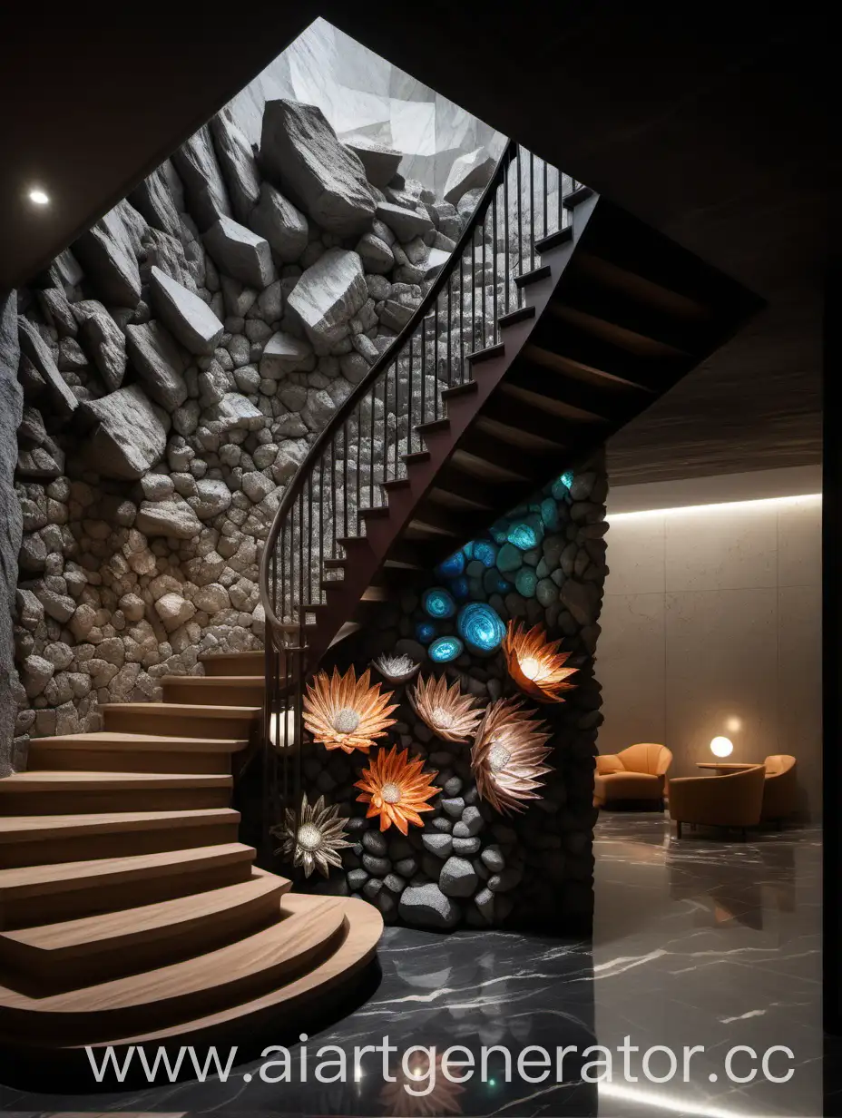 Unique-Staircase-Design-with-Minerallike-Interior