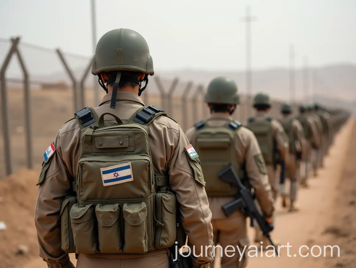 Israeli-Soldiers-Crossing-Syrian-Border-with-Flag-Patches-on-Their-Uniforms