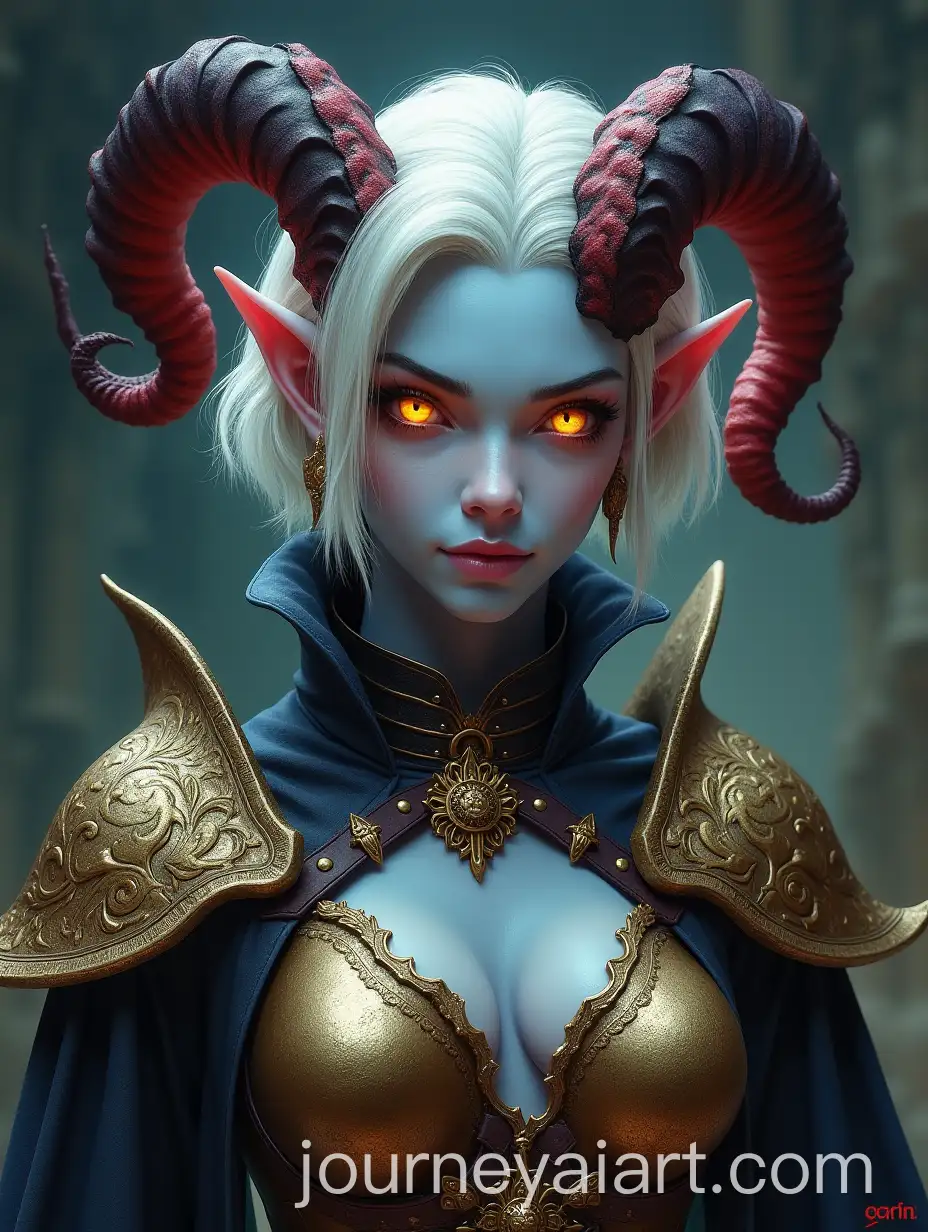 FantasyAI-Image-Prompt-Expansion-Portrait-of-a-Female-Tiefling-Warrior-with-Glowing-Eyes-and-Ornate-Armor