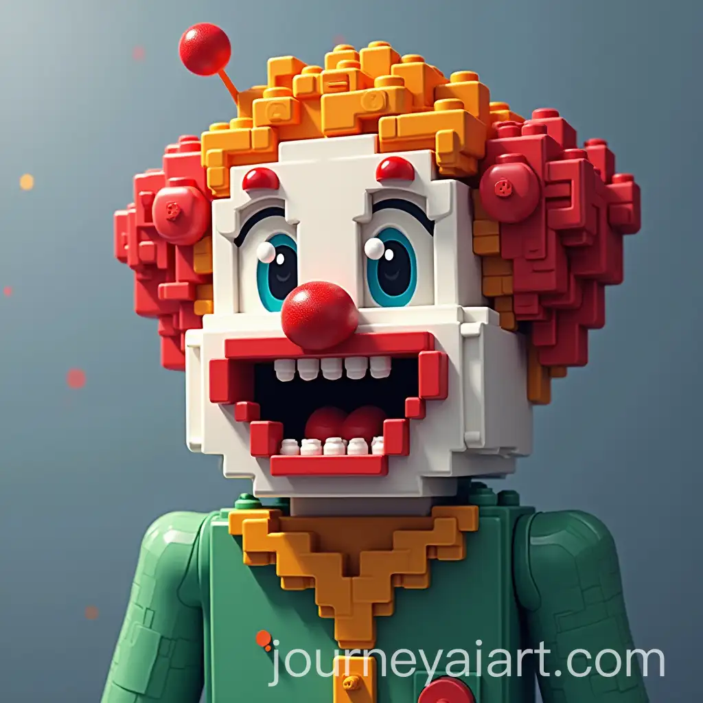 Colorful-Minecraft-Clown-Face-Built-with-Blocks