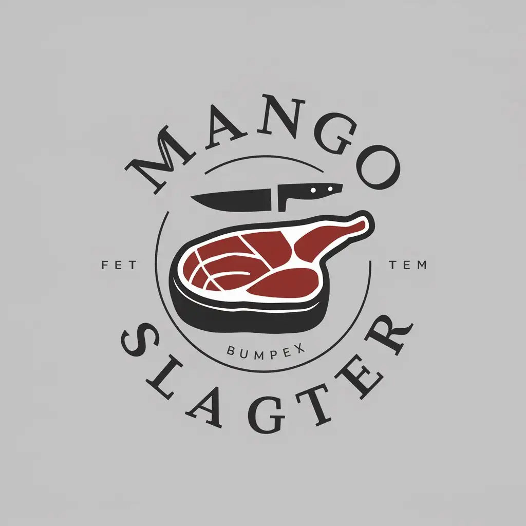 LOGO Design for Mango Slagter Butcher Knives and Red Steak Theme